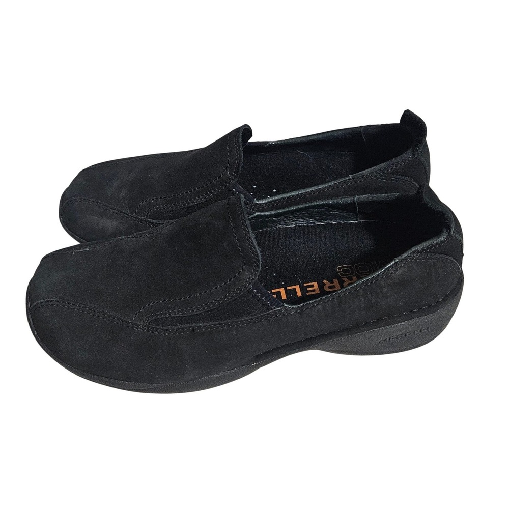 Merrell Primo Moc II Midnight Black Suede Slip On Shoes Womens 7 63674